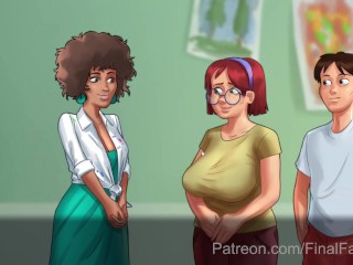 Lewd Gameplay Featuring Art Class, Curvy Babe, Tit Squeezing