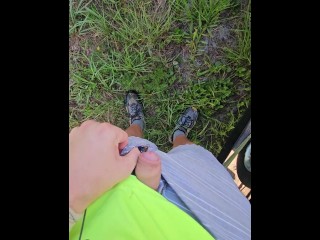 Quick Pee at Work Outside in Public