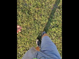 Quick Pee at Work Outside in Public