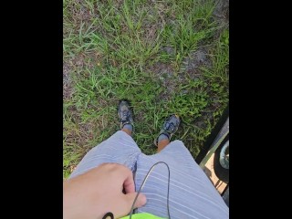 Quick Pee at Work Outside in Public