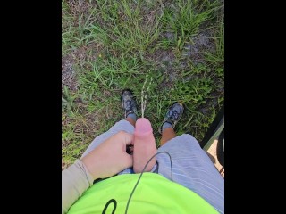 Quick Pee at Work Outside in Public