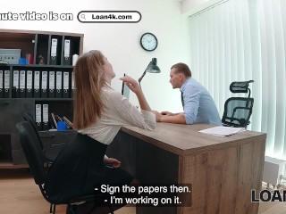 LOAN4K. Naughty babe seduced a stranger in the office and got spanked for her slutty behavior