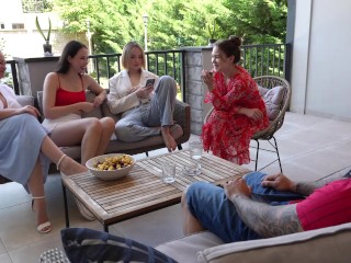Cute Youthful Girl Publicly Fucked by an Italian Guy with a 10 inch Dick on a Summer Patio!