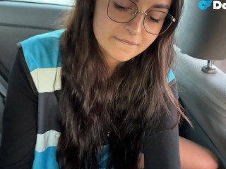 Horny Customer Pays Delivery Guy for Quick Car Sex