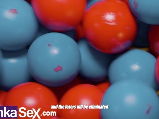 INKA SEX - SQUID GAME FINAL - Vitoria Beatriz Brasilera es follada por el ano por dos ENANOS.