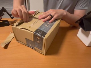 【ボテ腹】搾乳器を買ったから、私の乳首と彼の乳首を使って練習したよ✨