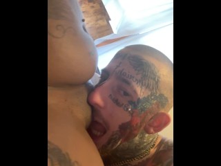 step sister asked her step brother to eat her black pussy