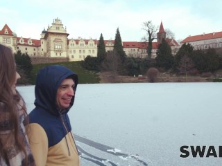 SWAP4K. A Sunday walk ended up as having a hot girl with in our bed, it was her first threesome