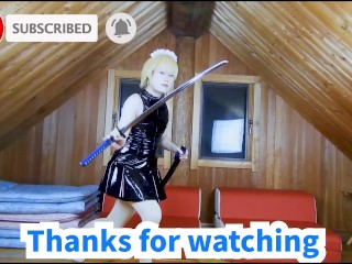 Low Angle Bunny Girl in Control – Purple Power Pose　Japanese Crossdresser