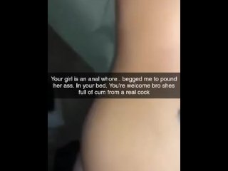 Cheating GF Snapchats ass getting pounded in BFs bed