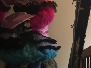 Sissy getting ready for daily chores 