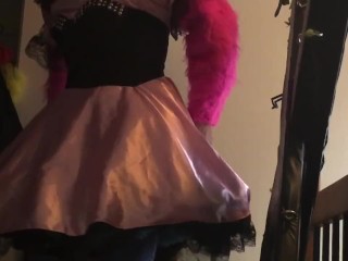 Sissy getting ready for daily chores 