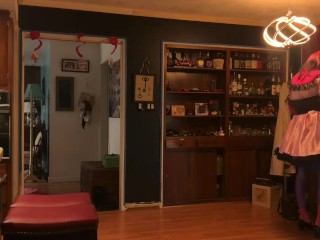 Sweater sissy cleans floor (sissy maid)