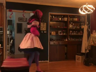 Sweater sissy cleans floor (sissy maid)
