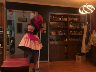 Sweater sissy cleans floor (sissy maid)