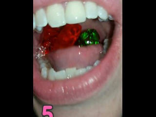 Tongue, Mouth, Uvula.....And Gummy Bears Sliding Whole Down My Throat