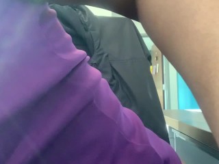 Completely Naked at the Front Desk- RISKY PUBLIC MASTURBATION