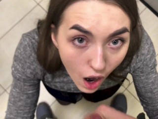 SUCKED A DICK IN THE TOILET. OUR FIRST TIME IN A PUBLIC PLACE.