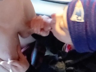 Wearing A Northface CIGARETTE SMOKING BJ IN GARAGE