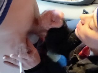 Wearing A Northface CIGARETTE SMOKING BJ IN GARAGE