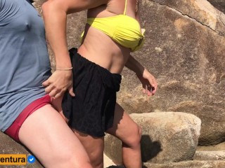 We were caught !!! Having sex on public beach! Real Amateur CasalAventura