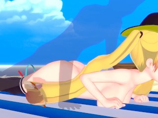 Hornet at the Beach - Azur Lane - 3D Hentai / Koikatsu