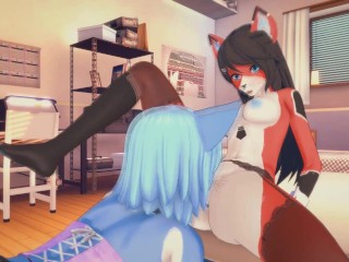 (3D Hentai)(Furry) Furry lesbian