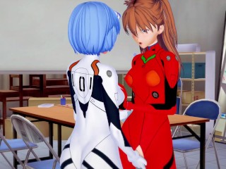 Neon Genesis Evangelion Futa Rei x Asuka Hentai