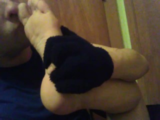 Sniffing And Touching My Dirty Foots and Sock To My Face And Mouth