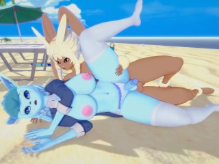 (3D Hentai)(Furry)(Futa)(Pokemon) Glaceon X Lopunny