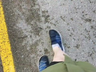 Girl Wets Her Panties out on the Town