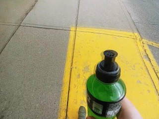 Girl Wets Her Panties out on the Town