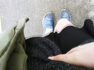 Girl Wets Her Panties out on the Town