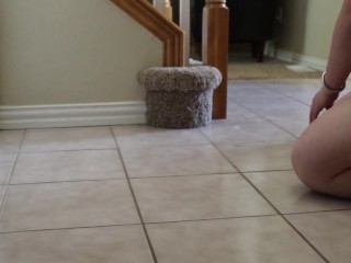 That Kinky Girl Next Door Scrubbing the Entry Way-F1