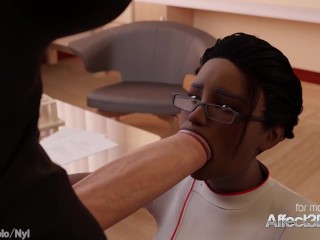 Affect3D - Ebony Nurse helping her futanari patient in a cool 3d animation