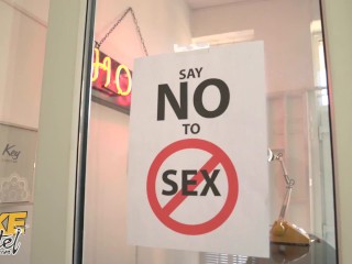 Fake Hostel Big Black Cock covers busty latina in cum