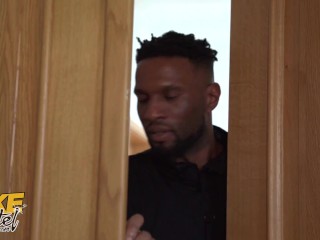 Fake Hostel Big Black Cock covers busty latina in cum