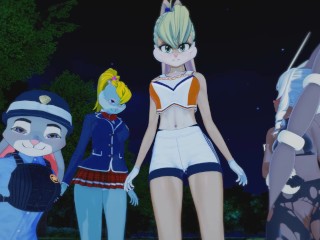 (3D hentai)(Furry) Rabbit gangbang