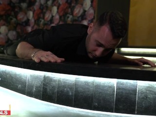 LADIES CLUB Thai Teen and Stunning Blonde Fight Then Fuck Doorman