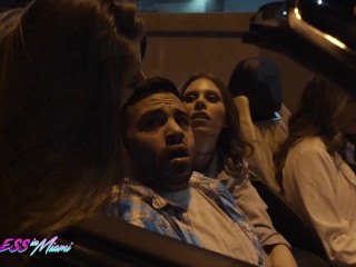 Reckless in Miami - Gia Derza gags on big cock in a public bathroom