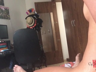 My step sister woke me up with a blowjob and anal sex with creampie