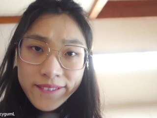 June Liu 刘玥 / SpicyGum - Cute Asian girl wearing glasses or video games? (Short V - JL_070)