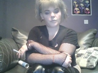 Just looking sexy, listening to metal and blowing clouds