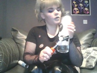 Just looking sexy, listening to metal and blowing clouds