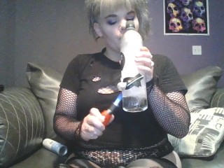 Just looking sexy, listening to metal and blowing clouds