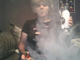 Just looking sexy, listening to metal and blowing clouds