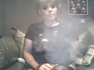 Just looking sexy, listening to metal and blowing clouds