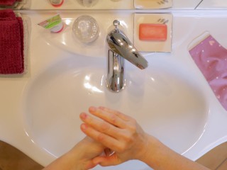 Nurse washes Hands after Hospital against Coronavirus #Scrubhub