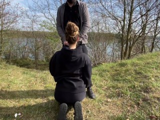 tinder girl fucked outdoor in public nature on a biketour