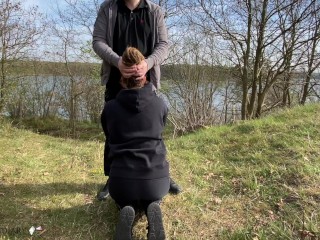 tinder girl fucked outdoor in public nature on a biketour